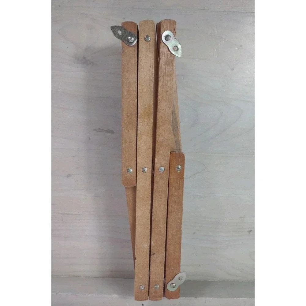 Vintage Wood Accordion Folding Peg Rack 10 Hook Expandable Wall Mug Hat Jewelry